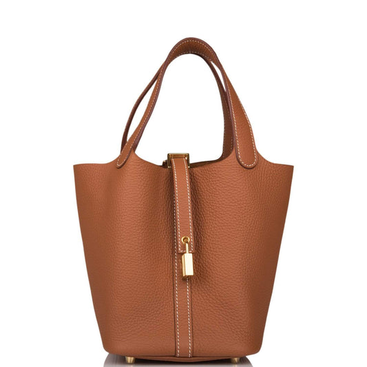 Hermes Gold Clemence Picotin Lock 18cm Gold Hardware